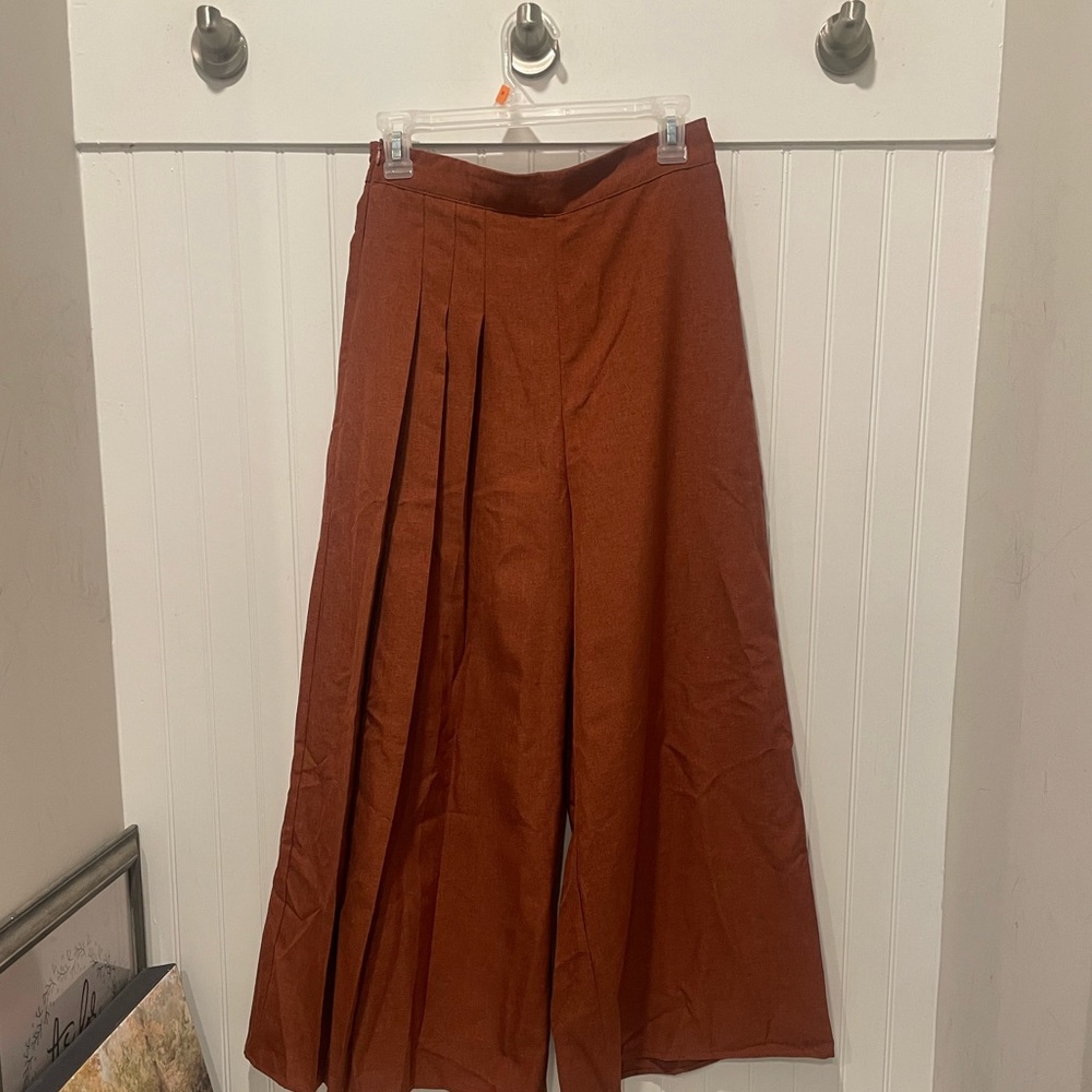 Linen wide leg trouser